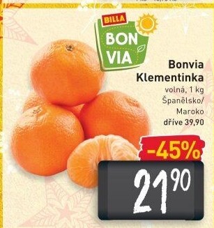 Klementinky Billa Bonvia