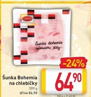 Šunka Bohemia na chlebíčky LE&amp