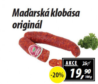 Maďarská klobása originál Příbramská uzenina