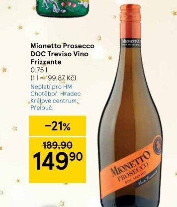 Frizzante Prosecco Treviso Doc Mionetto
