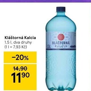 Minerální voda kalcia Kláštorná