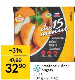Nugetky kuřecí smažené mražené Vodňanské kuře