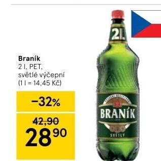 Pivo světlé výčepní 10° Braník