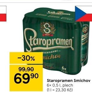 Pivo světlé výčepní 10° Smíchov Staropramen