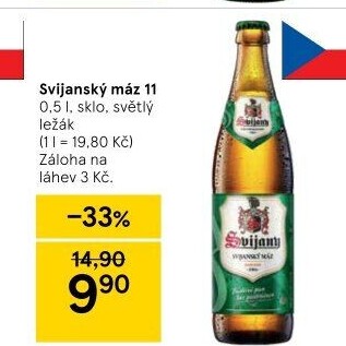Pivo světlý ležák 11° Svijanský Máz Svijany