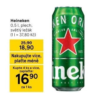 Pivo světlý ležák Heineken