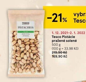 Pražené pistácie Tesco