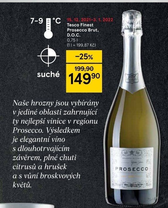 Prosecco brut DOC Tesco finest