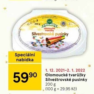 Sýr tvarůžky olomoucké silvestrovské pusinky A.W.