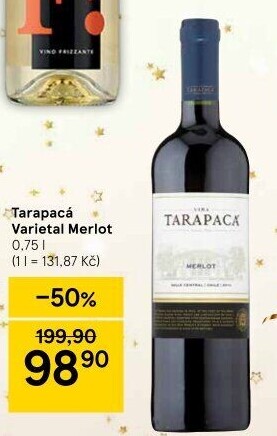 Víno Merlot Viňa Tarapaca