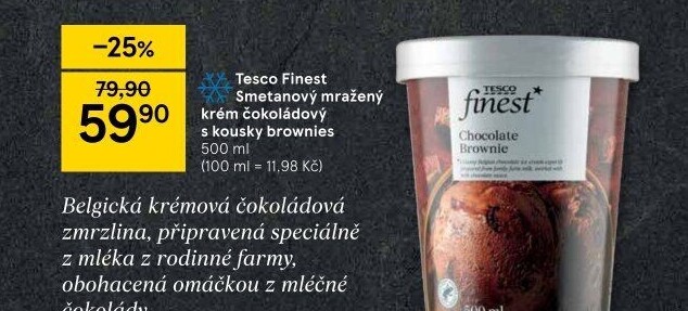 Zmrzlina v kelímku Tesco Finest