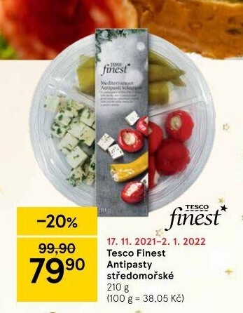 Antipasti středomořské Tesco Finest