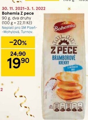 Krekry Z pece Bohemia Chips