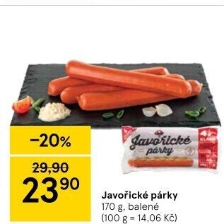 Párky javořické Kostelecké uzeniny