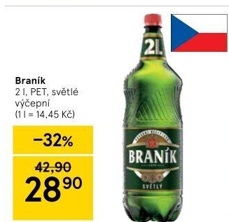 Pivo světlé výčepní 10° Braník