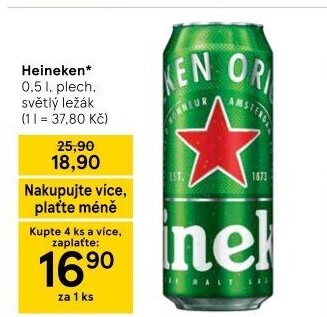 Pivo světlý ležák Heineken
