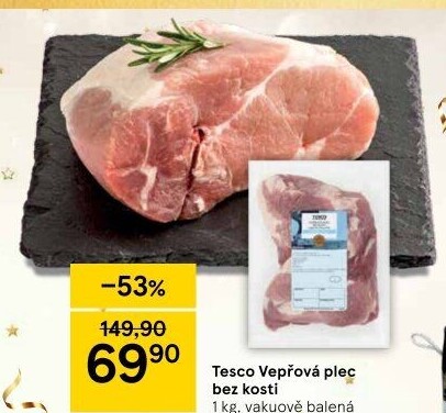 Vepřová plec bez kosti Tesco