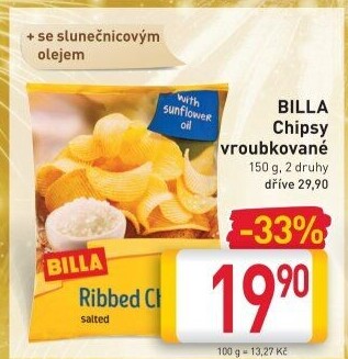 Chipsy vroubkované Billa