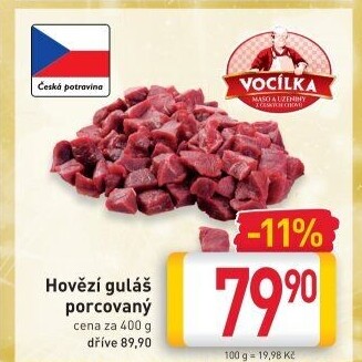 Hovězí maso na guláš Vocílka