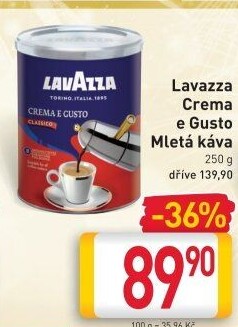 Mletá káva Crema e Gusto Lavazza