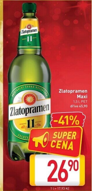 Pivo světlý ležák 11° Zlatopramen