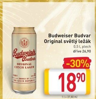 Pivo světlý ležák B: Original Budweiser Budvar