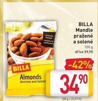 Pražené mandle Billa