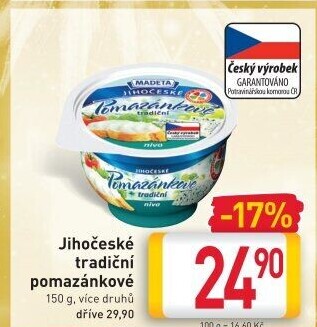 Tradiční pomazánkové Jihočeské Madeta