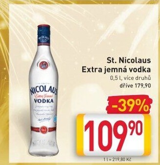 Vodka extra jemná St. Nicolaus