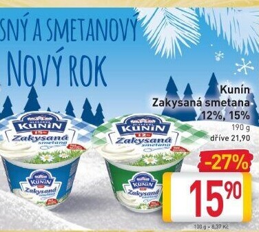 Zakysaná smetana Kunín 12%