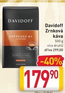 Zrnkové kávy Davidoff