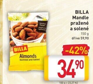 Pražené mandle Billa