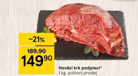 Hovězí přední bez kosti - krk podplečí