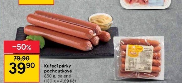 Párky kuřecí pochoutkové DZ Klatovy