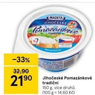 Tradiční pomazánkové Jihočeské Madeta