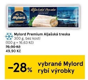 Aljašská treska filé pro děti mražené Premium Mylord