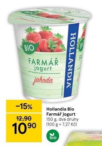 Ochucený jogurt Farmář bio Hollandia