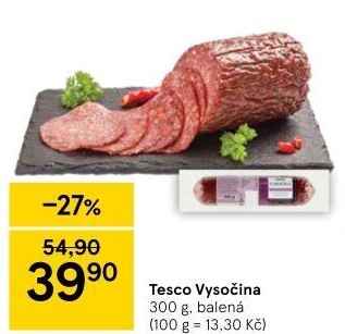 Salám Vysočina Tesco