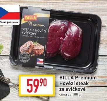 Hovězí steak ze svíčkové Billa Premium