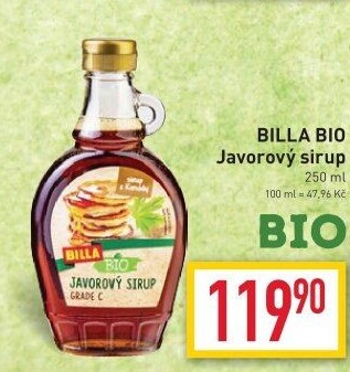Javorový sirup Naše Bio Billa