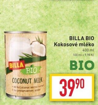 Kokosové mléko bio Billa