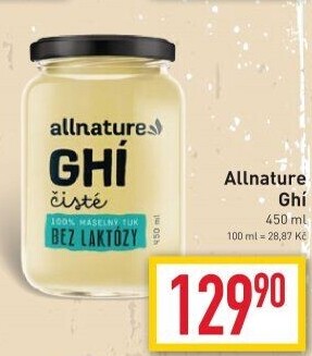 Přepuštěné máslo Ghí Allnature