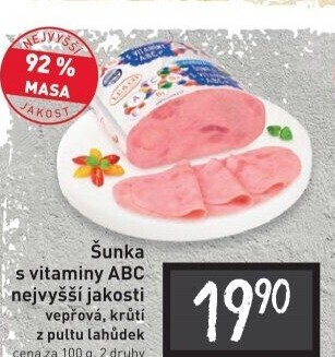 Šunka vepřová s vitamíny ABC+ nejvyšší jakosti LE&amp