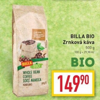 Zrnková káva Naše Bio Billa