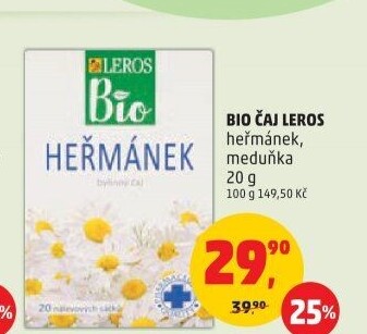 Čaj bylinný bio Leros