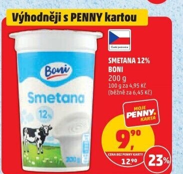 Smetana na vaření 12% Boni