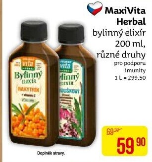 Doplněk stravy bylinný elixír Herbal MaxiVita