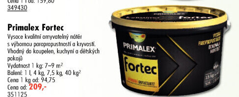 Interiérová barva Primalex Fortec