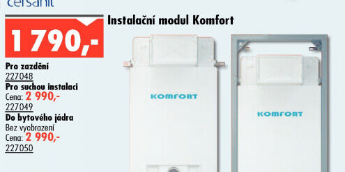 Předstěnový instalační systém pro WC Komfort