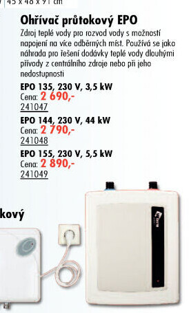 Průtokový ohřívač RPR Wterm